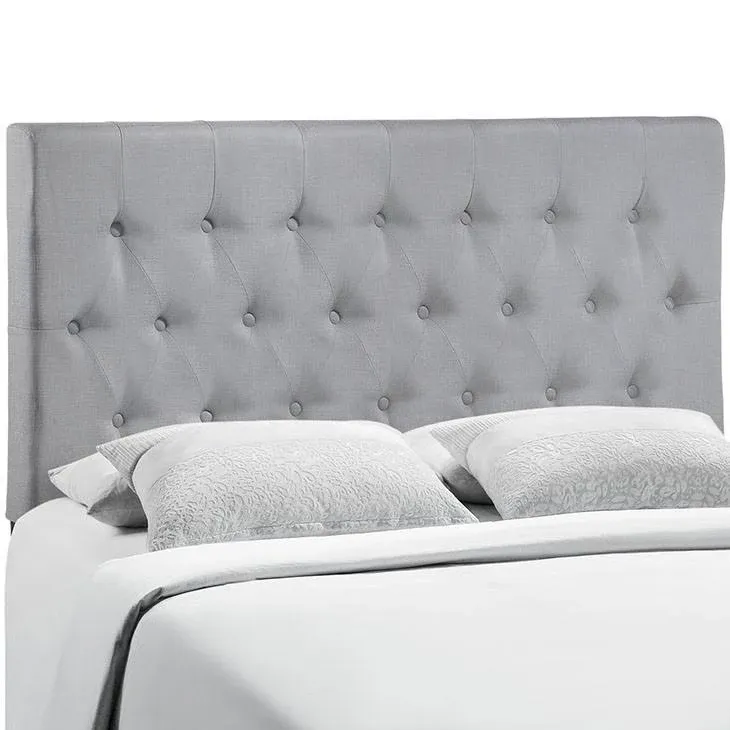 Clique Button Tufted Linen Fabric Upholstered Headboard – Elegant Design for Contemporary Bedrooms