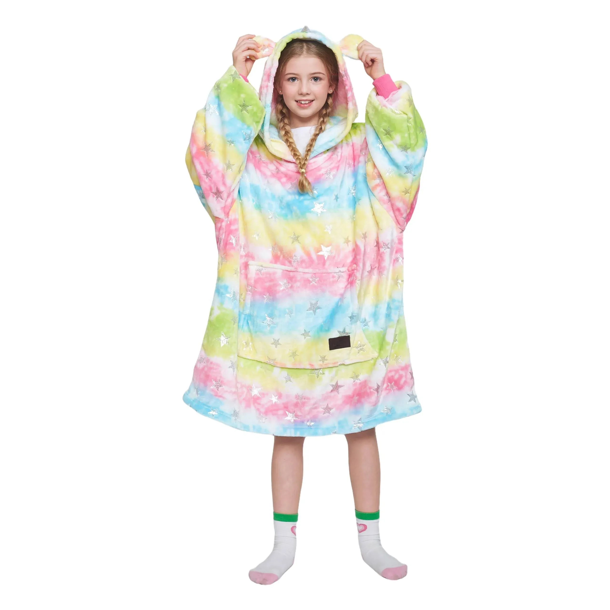 Catalonia Rainbow Unicorn Oversized Blanket Hoodie Sweatshirt for Kids, Wearable ...