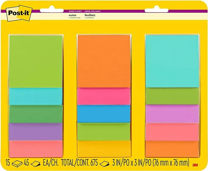 3M Post-it Super Sticky Notes Rio and Miami Collection