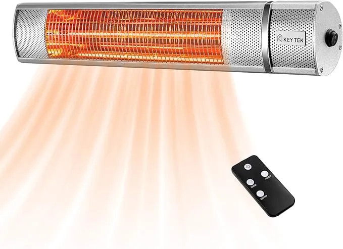 Wall-Mounted Patio Heater for Outdoor Use Electric Infrared Heaters 1500w,Black.