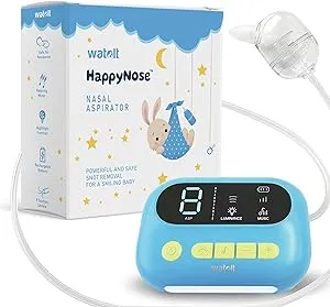 The ‘HappyNose’ Nasal Aspirator with 3X Greater Suction for Newborn Infant Baby Toddler Kids & Adults - Rechargeable Snot Booger Mucus Vacuum Device - Nose Sucker Machine