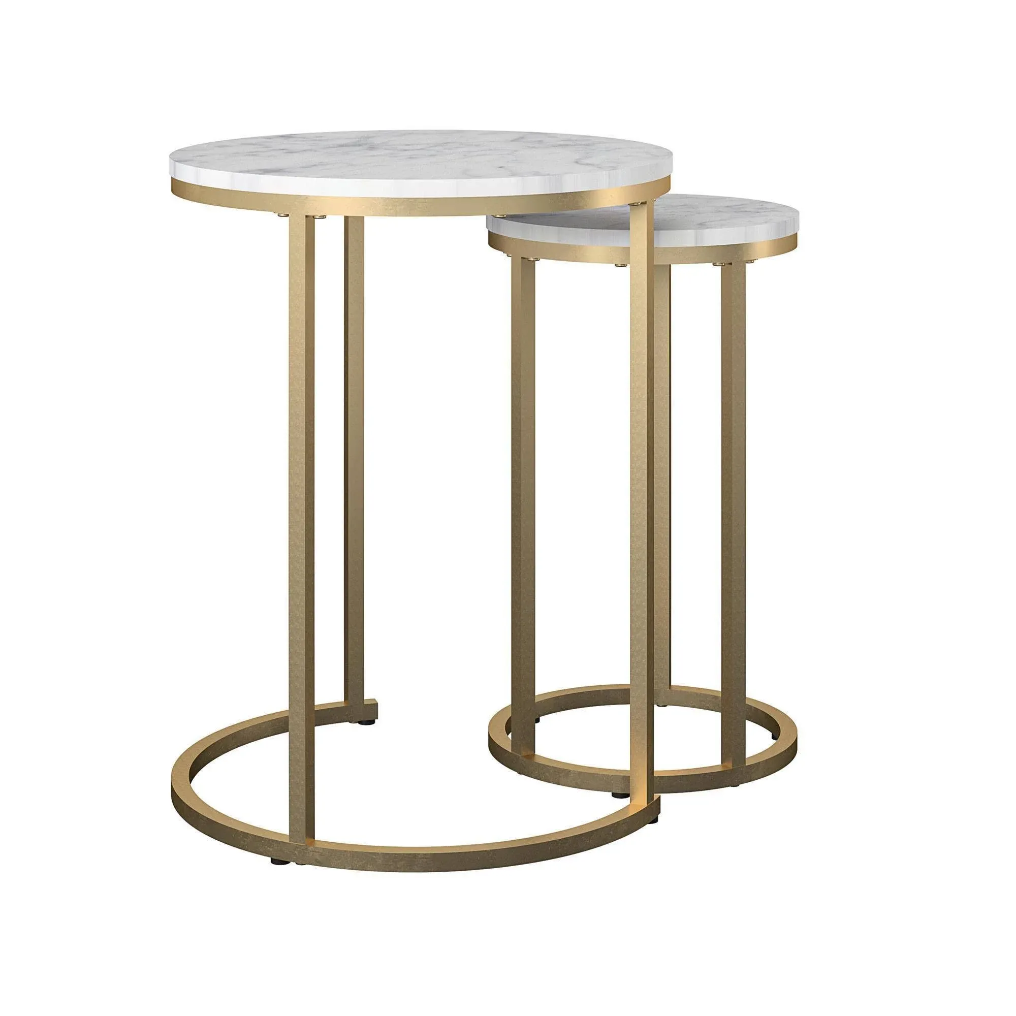 Amelia White Marble Nesting End Tables