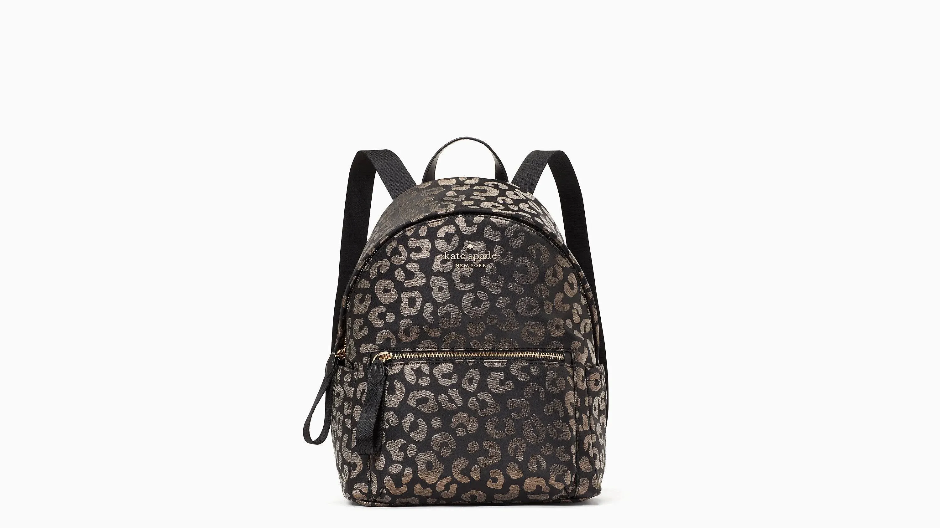 Kate Spade Chelsea Medium The Little Better Nylon Backpack Black Multi Leopard