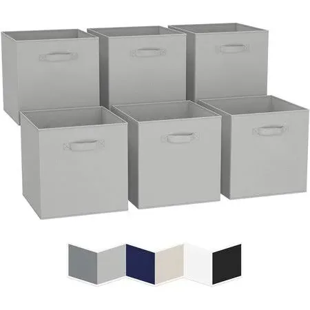 NEATERIZE 13x13x13 Large Storage Cubes - Set of 6 Storage Bins | Features Dual Handles | Cube Bins