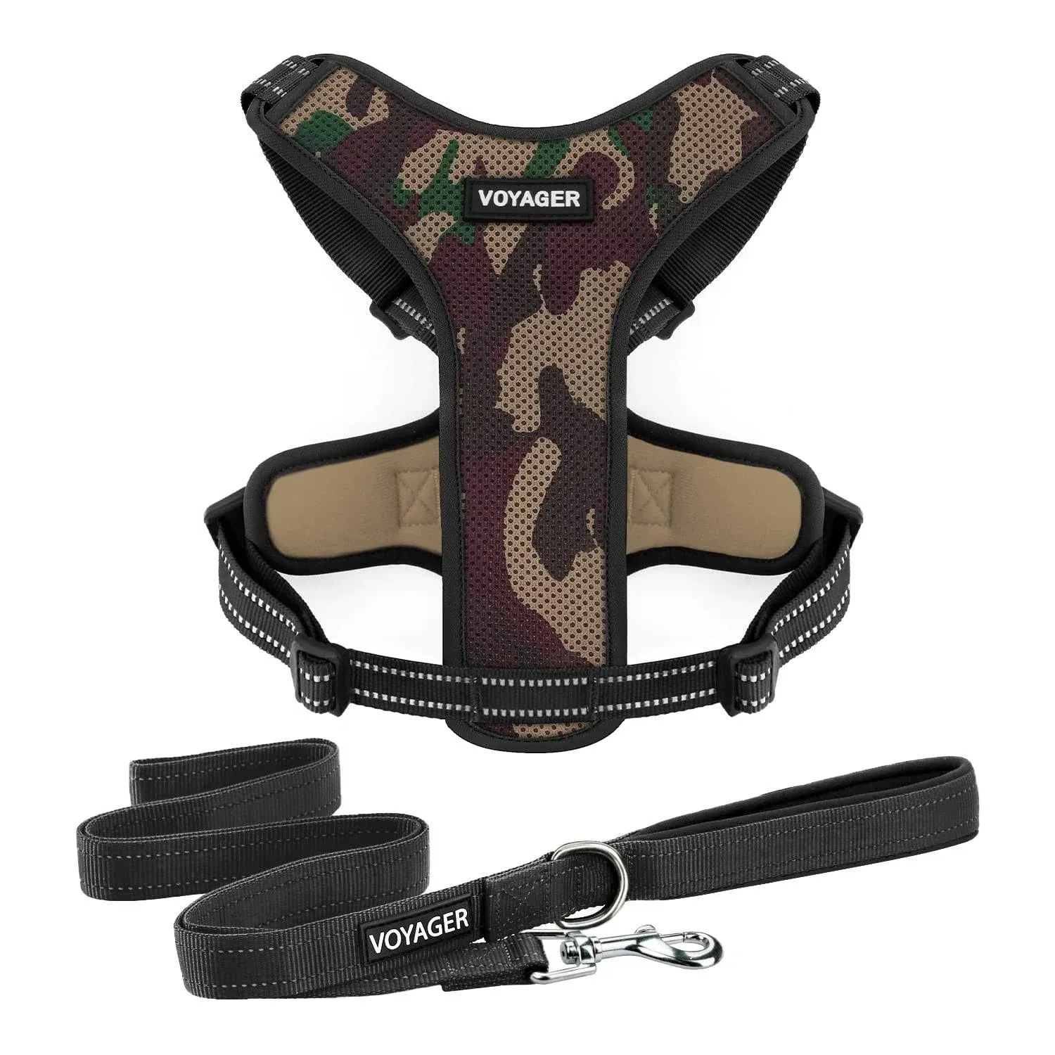 Air Frontier Mesh Dog Harness with and Reflective Dog Leash Set, Reflective ...