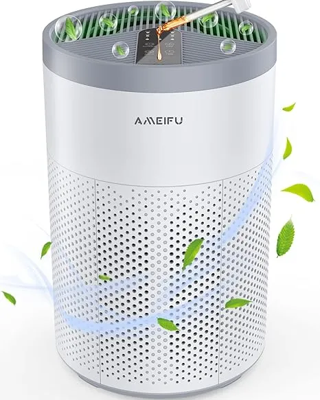 Air Purifiers, AMEIFU Upgrade Large Size Air Purifiers for Home Large Room Bedroom up to 1350sq with Aromatherapy and Timing settings, H13 HEPA Air Purifier for Wildfire, Smoke,Pollen and Dander