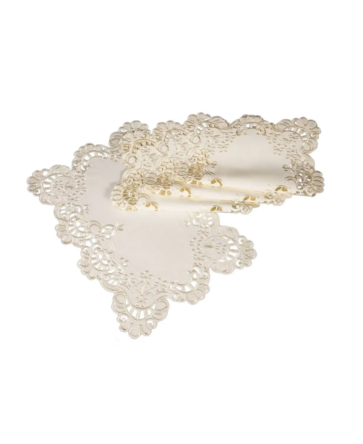 Scalloped Lace Embroidered Cutwork Placemats, Ivory, 13"x19", Set of 4, 13"x19" - Traditional - Placemats - by Xia Home Fashions | Houzz