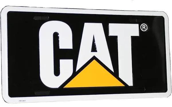 Caterpillar CAT Equipment Traditional Black/Yellow/White License Plate Tag