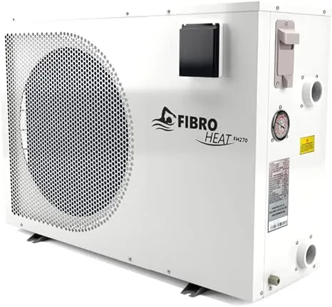 FibroPool Swimming Pool Heat Pump - FH270 70,000 BTU - for Above and In Ground Pools and Spas - High Efficiency, All Electric Heater - No Natural Gas or Propane Needed