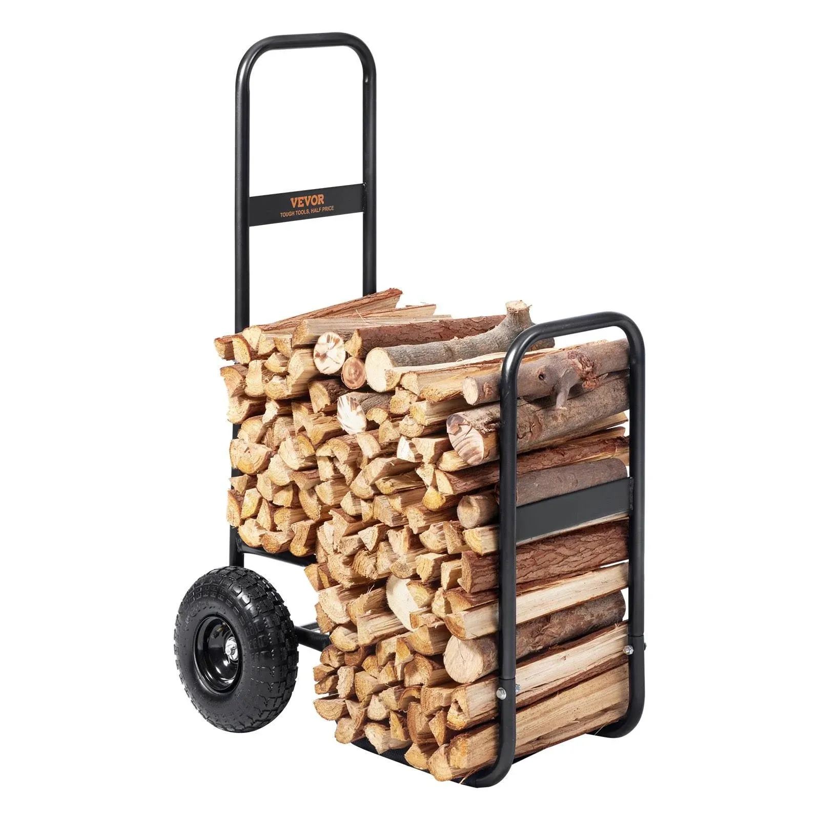 VEVOR Firewood Log Cart, 250 lbs Load Capacity, Outdoor and Indoor Wood Rack ...