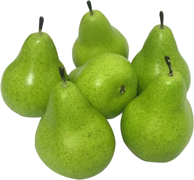 Jing-Rise 6pcs Fake Pear Artificial Fruits