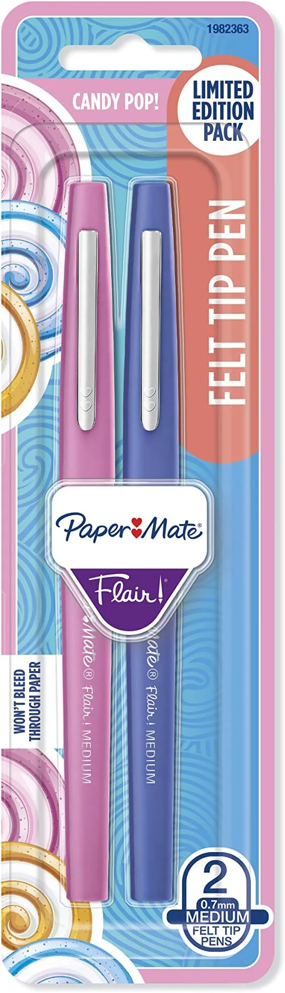 Paper Mate Flair Candy Pop Pack Felt Tip Pens - Medium Pen Point - 0.7 mm Pen Point SizeWater Based Ink - Felt Tip - 16 / Pack