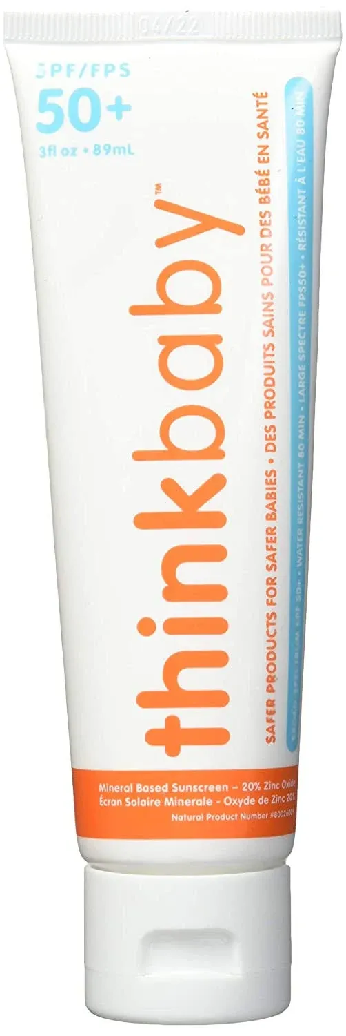 Thinkbaby SPF 50+ Baby Mineral Sunscreen – Safe, Natural Sunblock for Babies - W