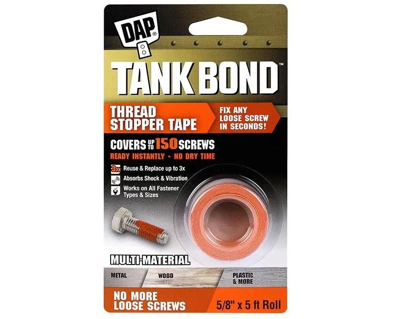 Tank Bond 7079800169 Thread Stopper Tape, 5 ft L, 5/8 in W, Acrylic Polymer, Orange