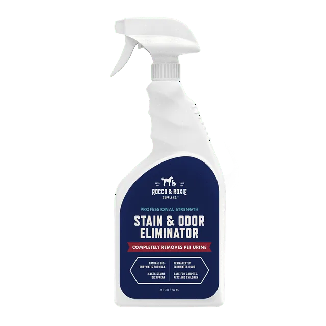 Rocco & Roxie Stain & Odor Eliminator for Strong Odor - Enzyme-Powered Pet Odor Eliminator for Home - Carpet Stain Remover for Cats and Dog Pee - Enzymatic Cat Urine Destroyer - Carpet Cleaner