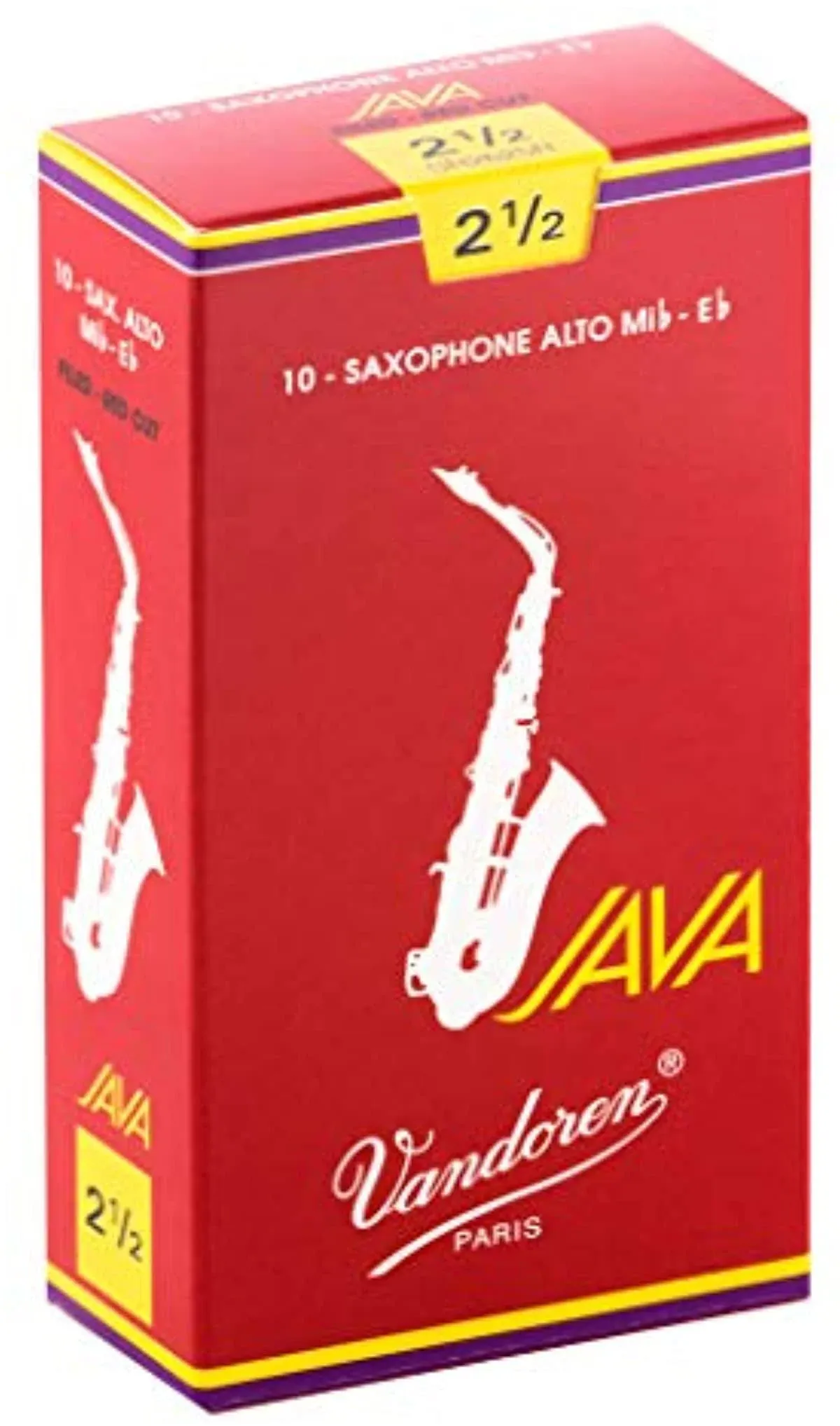 Vandoren Java RED Alto Saxophone Reeds - Box of 10 - Strength 2.5