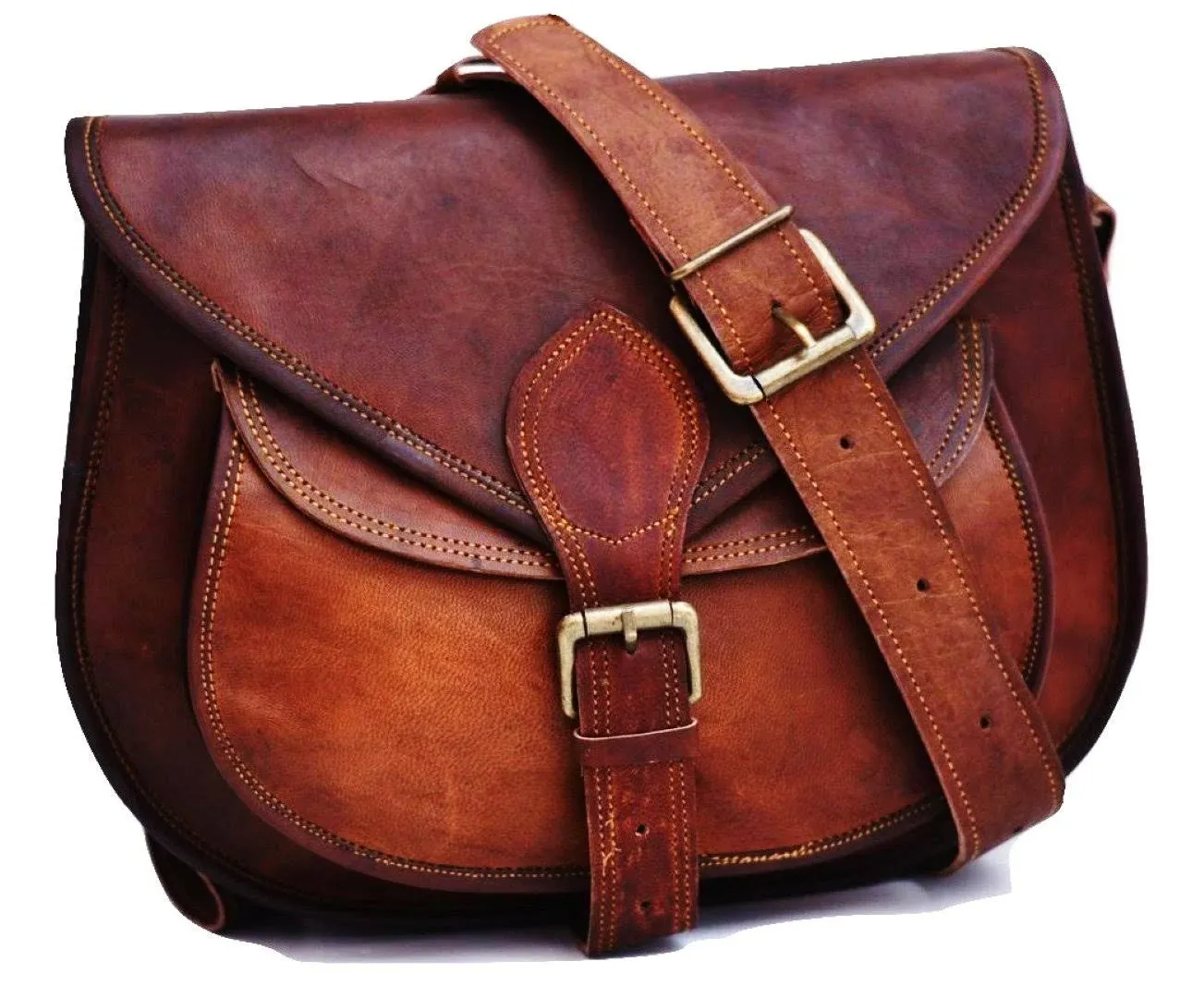 Bag Leather Vintage Shoulder Purse Brown Handbag Messenger Women&#039;s handmade