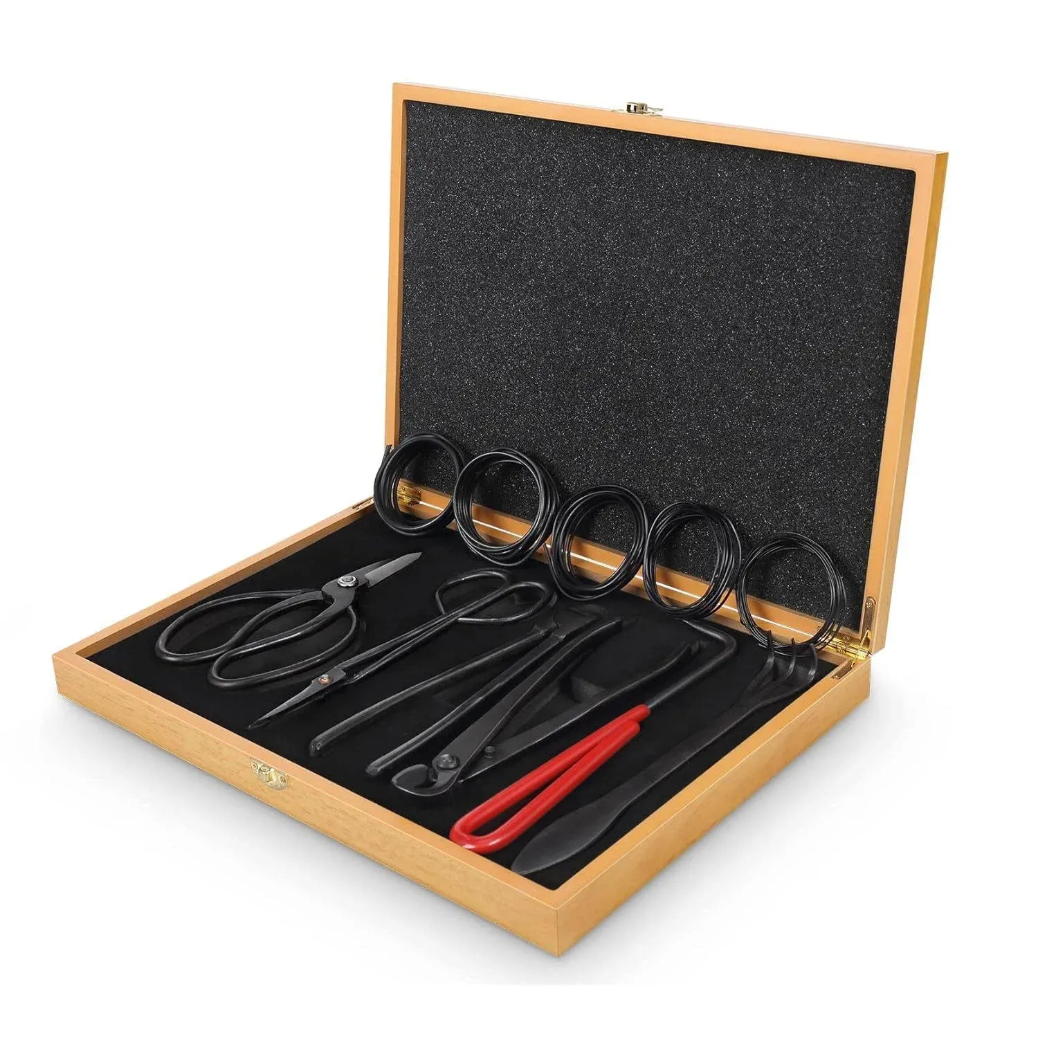 Bonsai Tools Set with Wood Box 12PCS Heavy Duty Bonsai Tree Kit, Trimming Sci...