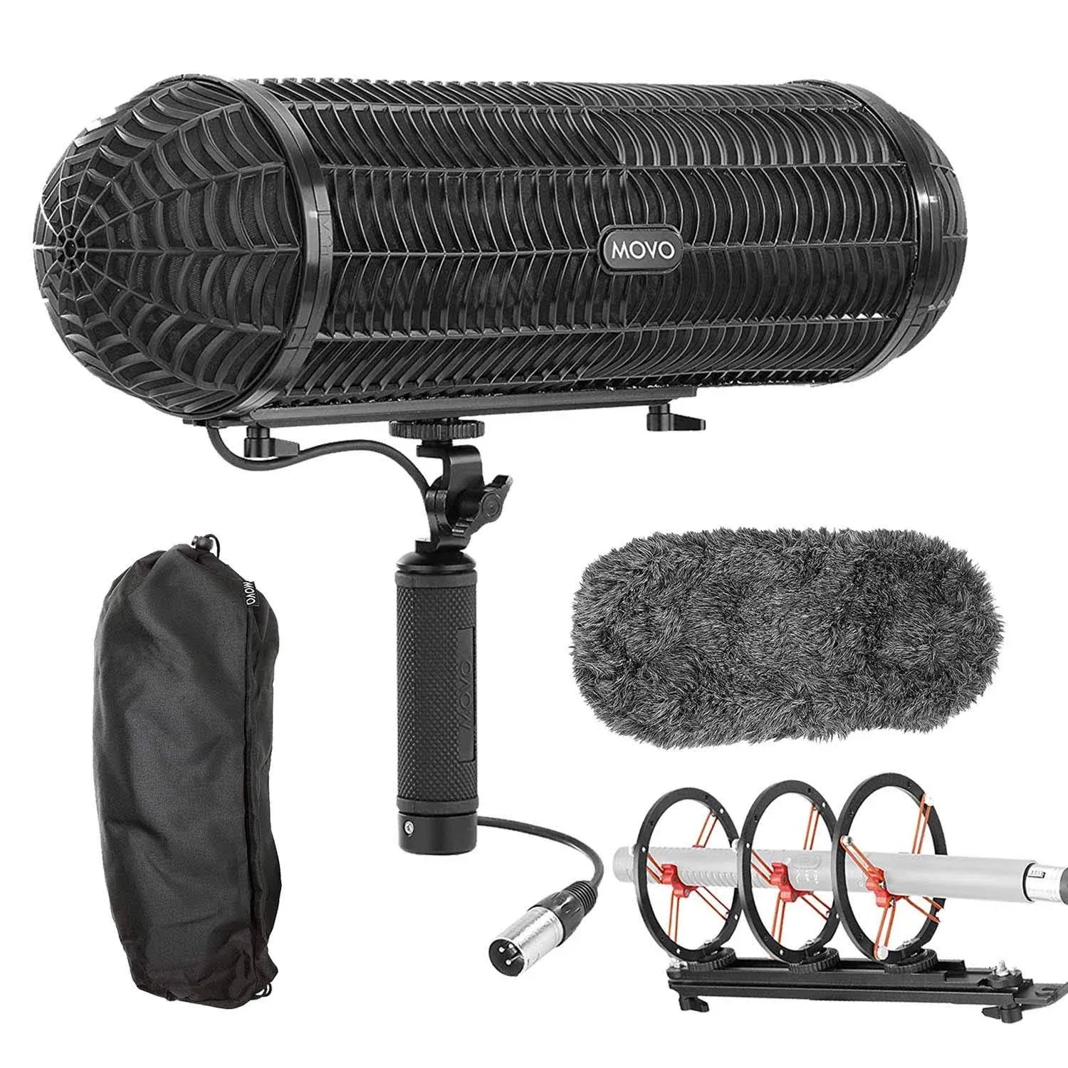 Movo BWS1000 Blimp Wind & Vibration Protection System for Shotgun Microphones