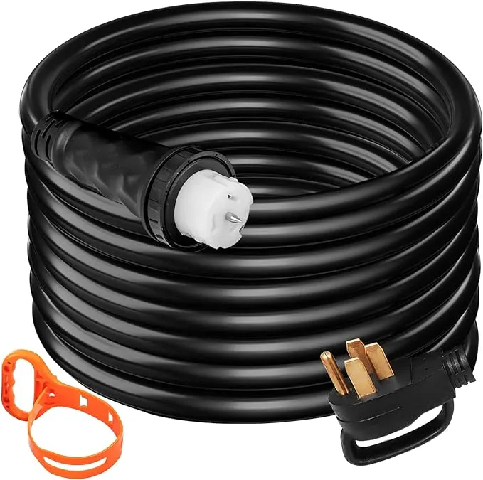 Mophorn 25Ft 50 Amp Generator Extension Cord STW 6/3 + 8/1 Generator Cord 125V 250V Generator Power Cord N14-50P & SS2-50R & CS6364 Twist Lock Connectors