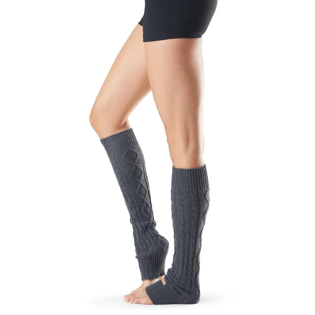 Toesox Knee High Leg Warmers Charcoal Grey / One Size