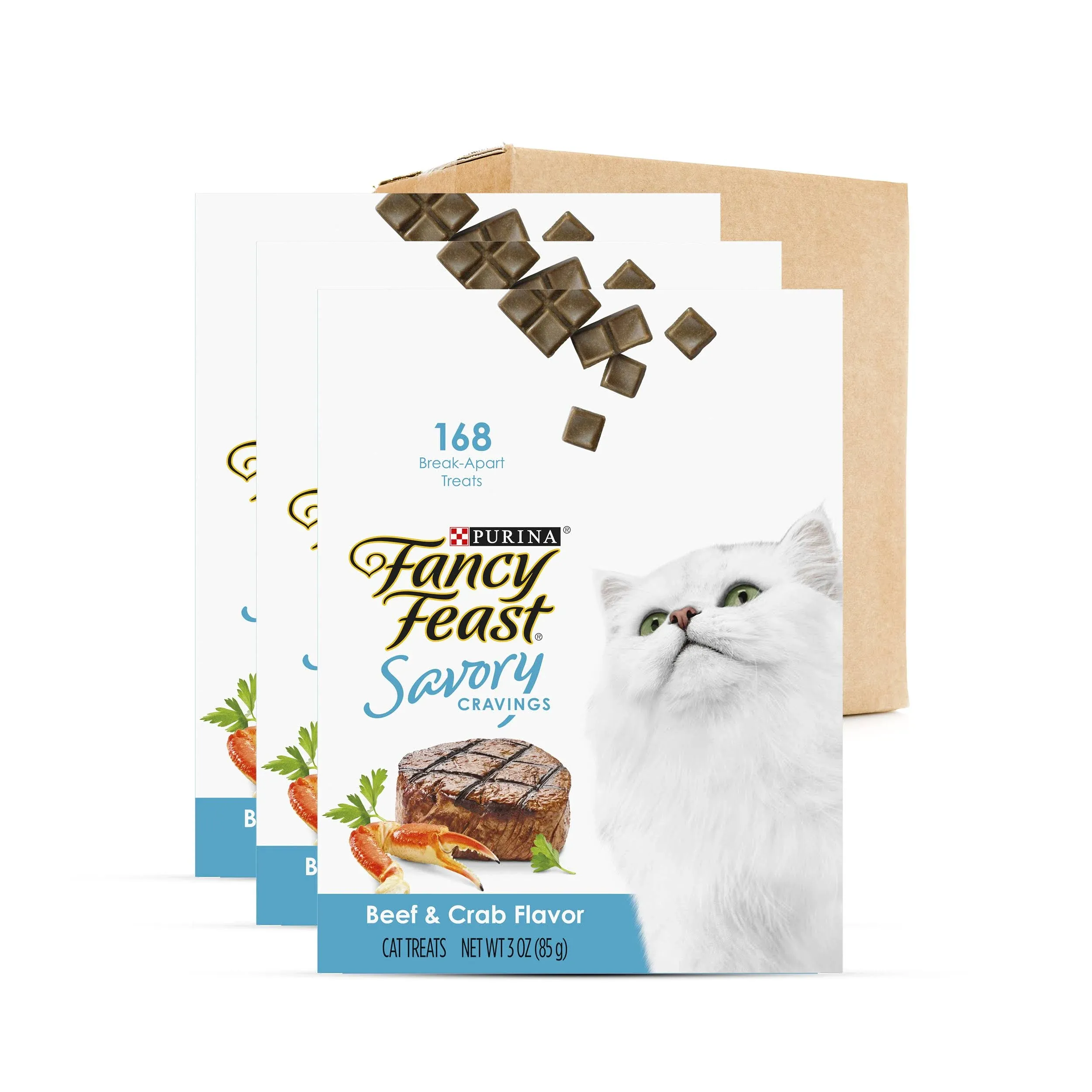 Fancy Feast Limited Ingredient Cat Treats, Savory Cravings Beef & Crab Flavor, 9 oz. Box