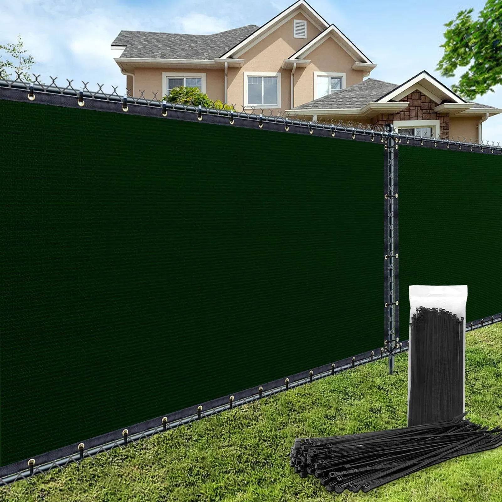 AofeiGa 180GSM 6ft x 50ft Fence Privacy Screen Heavy Duty Fence Cover Garden ...