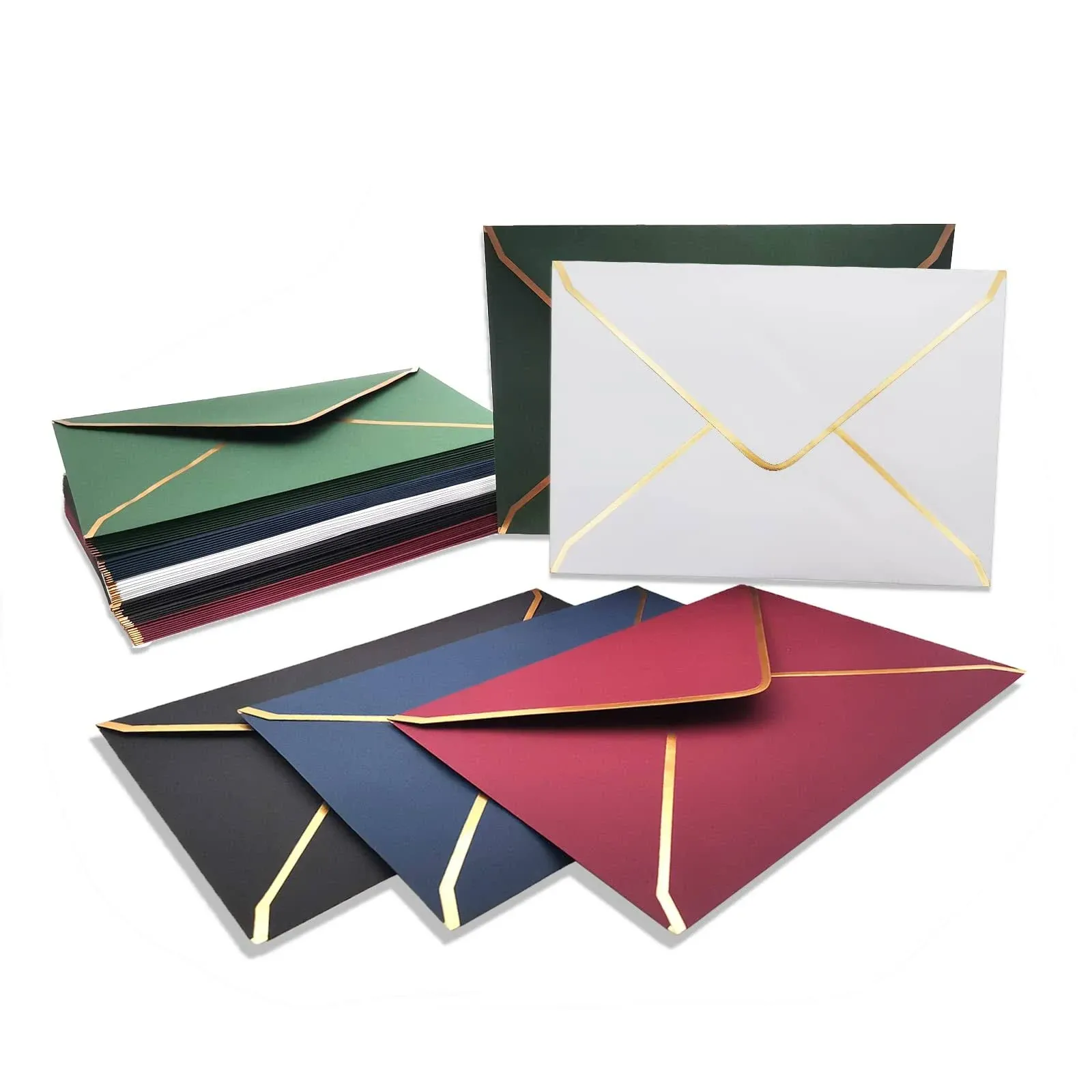 50 Pack Size A7 Envelopes, Luxury Invitation Envelopes 5.31 x 7.28 inch V-Flap ...