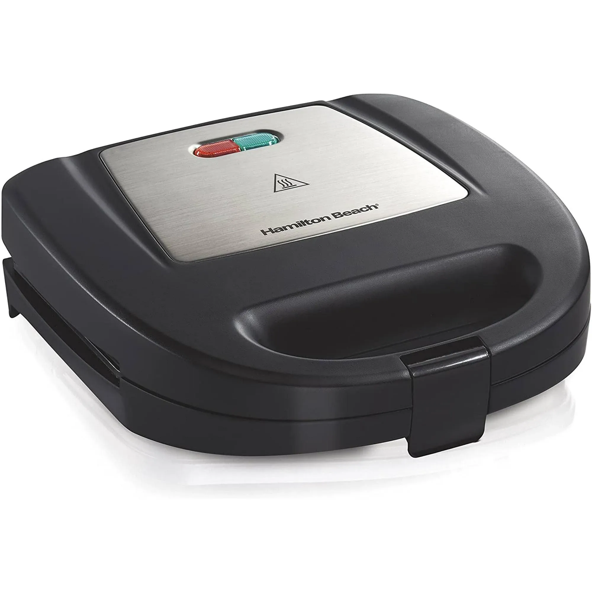 Hamilton Beach Electric Sealed Sandwich Maker Grill with Nonstick Plates, Makes Stuffed French Toast, Omelets, Compact & Easy to Store, Black (25430)