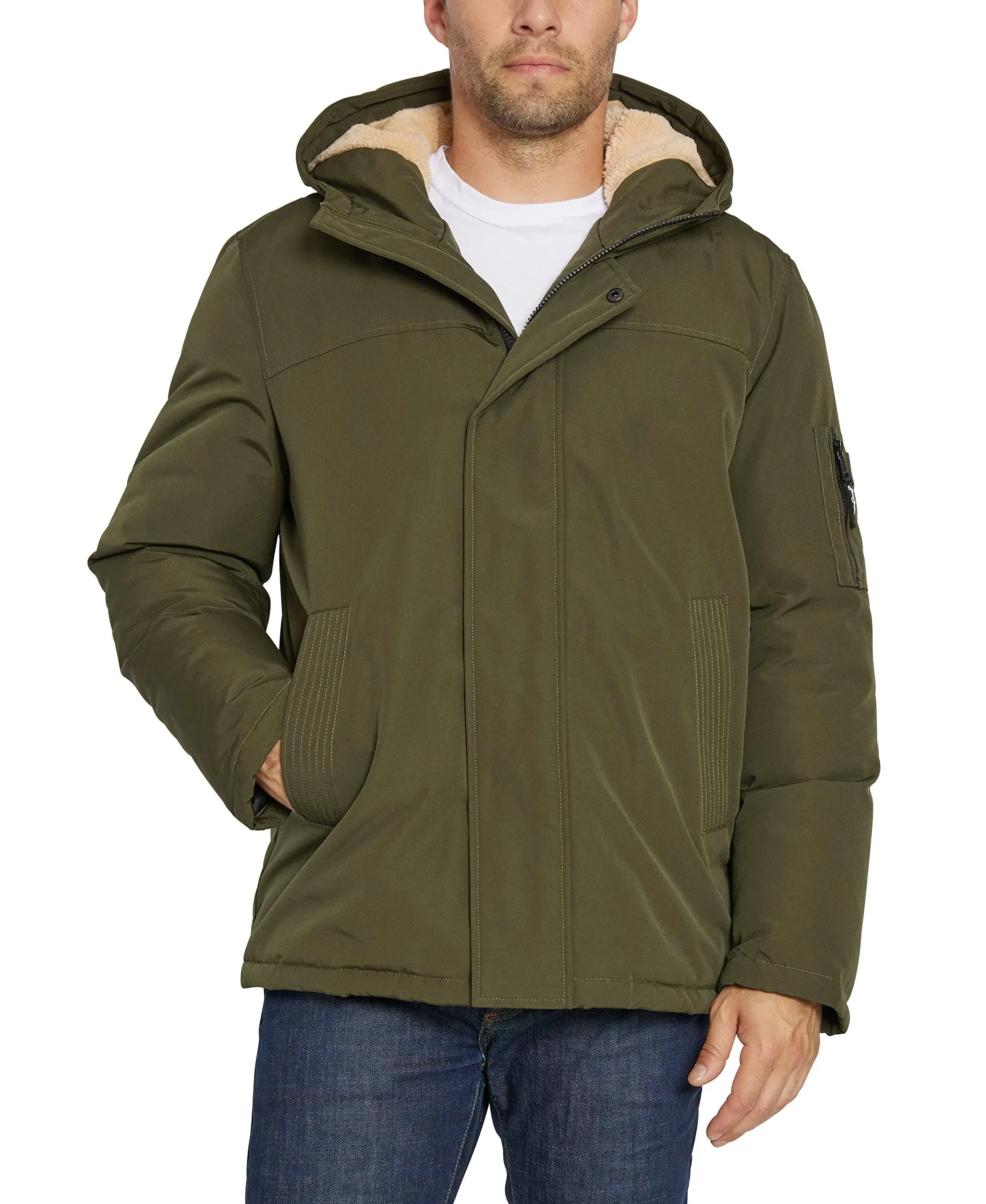 Sean John Men's Sherpa Trimmed Bomber