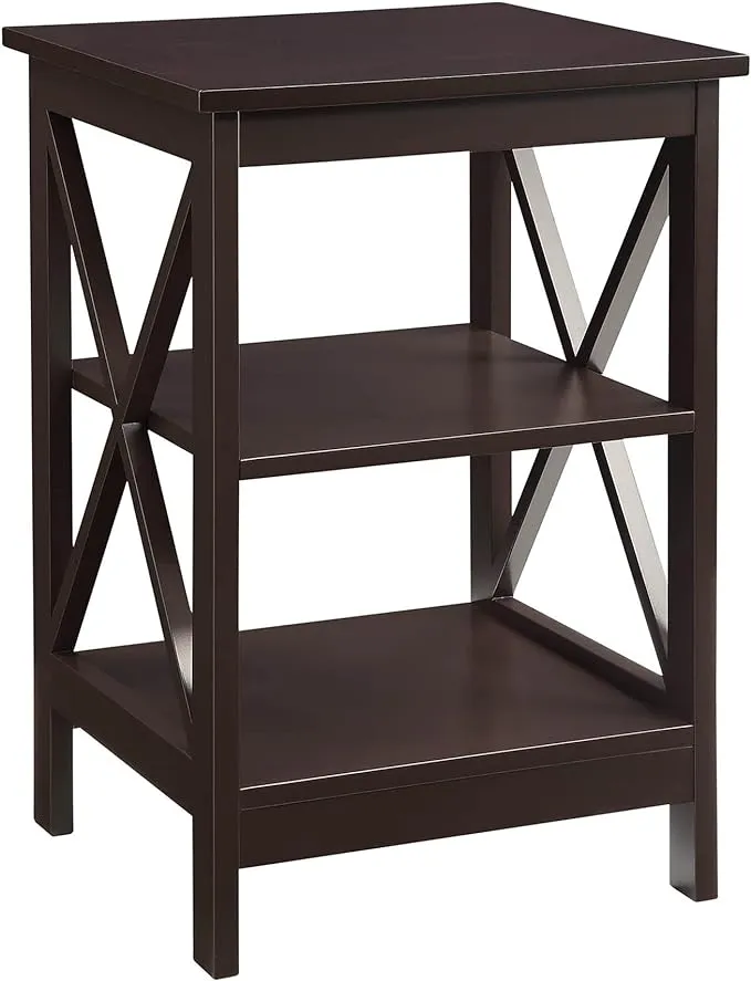 Convenience Concepts Oxford End Table with Shelves, Espresso