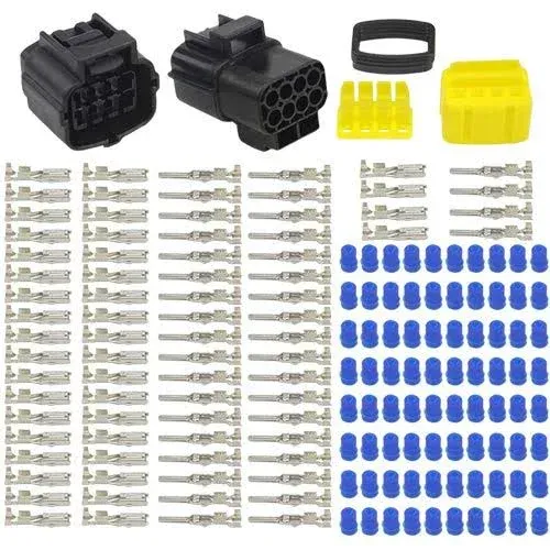 WMYCONGCONG 3 Kits 8 Pin Way Waterproof Electrical Connector Plug for Car Automotive (8 Pin)