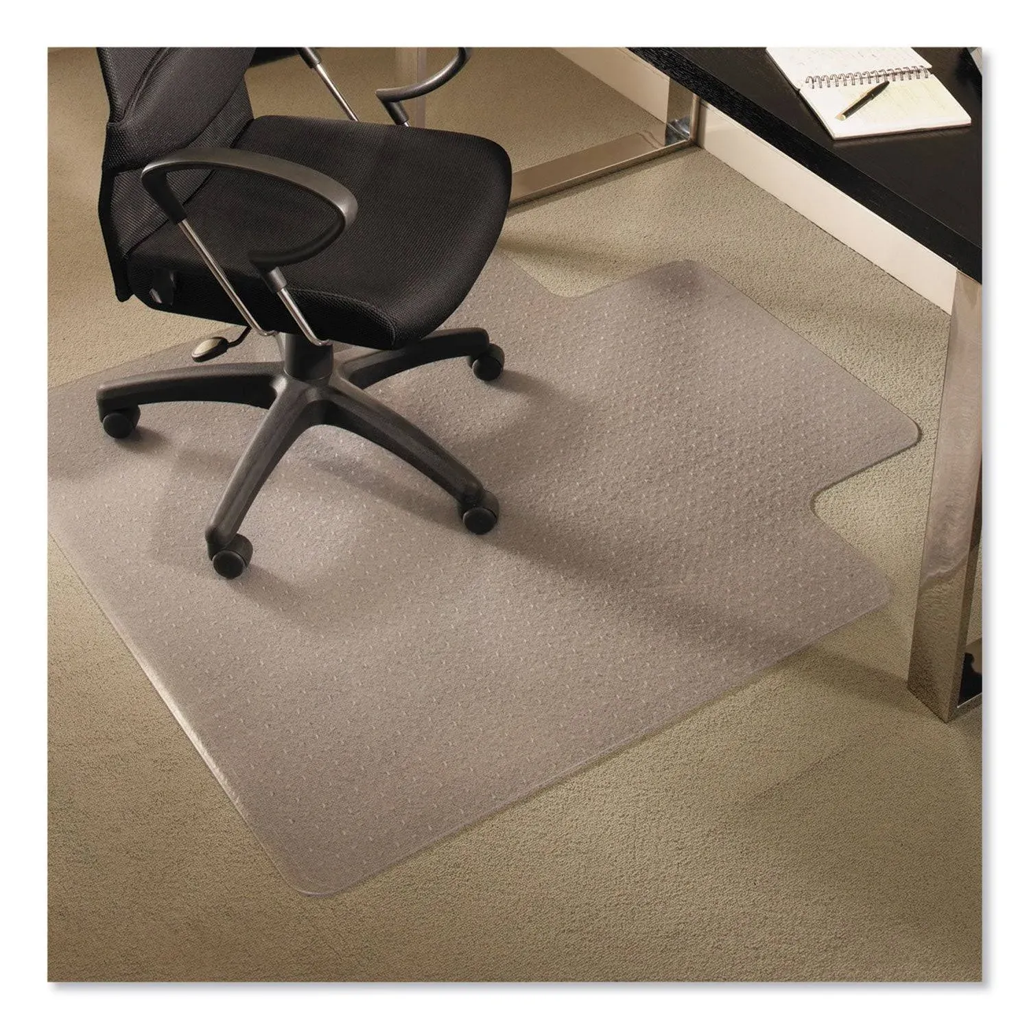 ES Robbins - Everlife Chair Mats for Medium Pile Carpet with Lip, 45 x 53, Clear