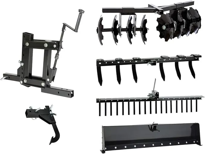 MotoAlliance Impact Implements 6-Piece Hydraulic Agricultural Kit for ATV, UTV, and Garden Tractors - Includes Hydraulic Lift, Landscape Rake,