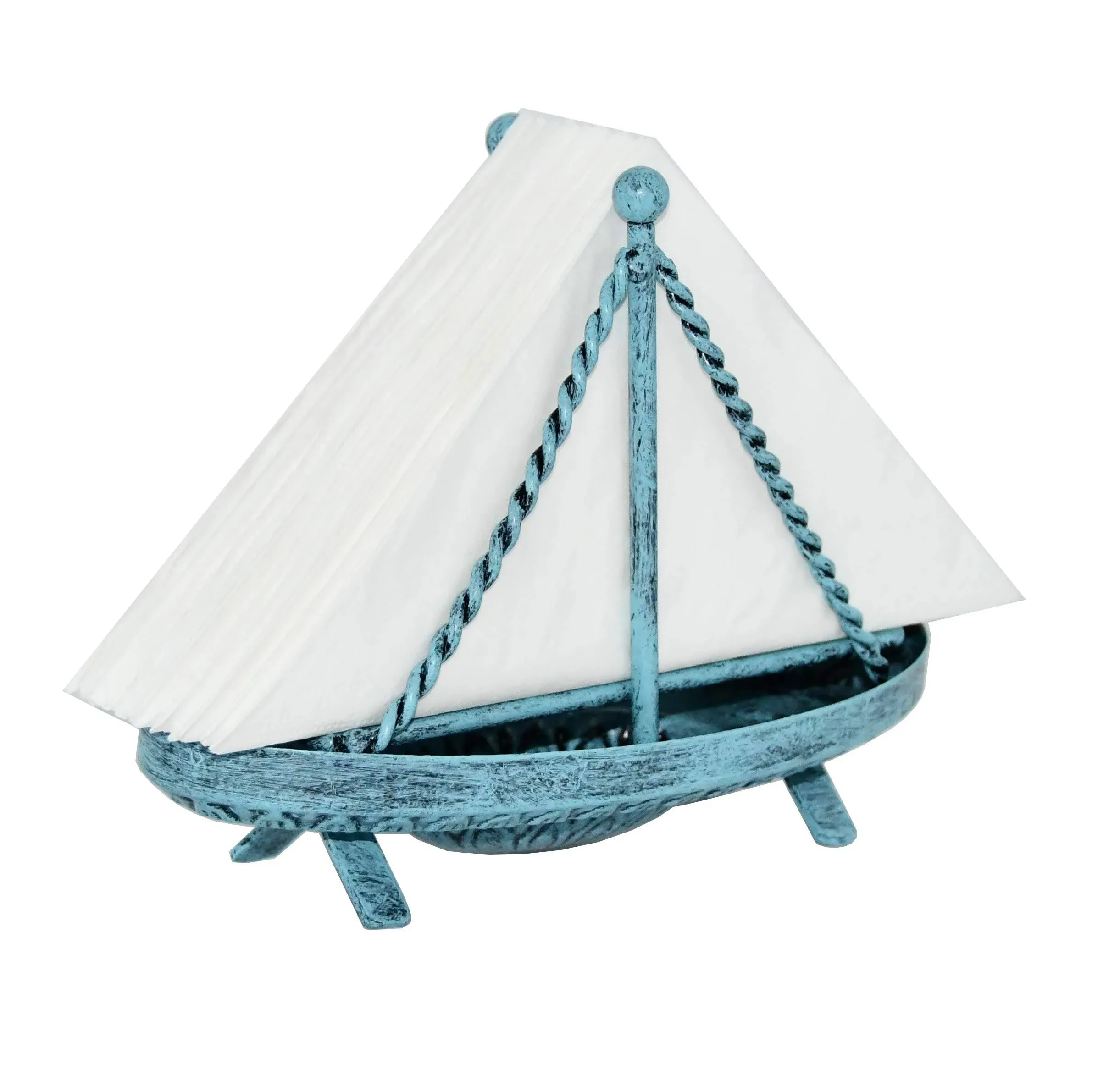 Metal Sailboat Shaped Napkin Holder Tabletop Paper Towel Dispenser Mail Letter S