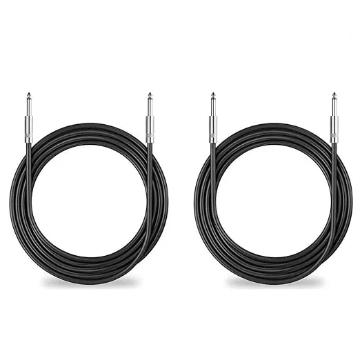 Yuyaokk 2Pack 25 ft 1/4" to 1/4" Speaker Cables, True 12AWG Patch Cords, 1/4 Male Inch DJ/PA Audio Speaker Cable 12 Gauge Wire.