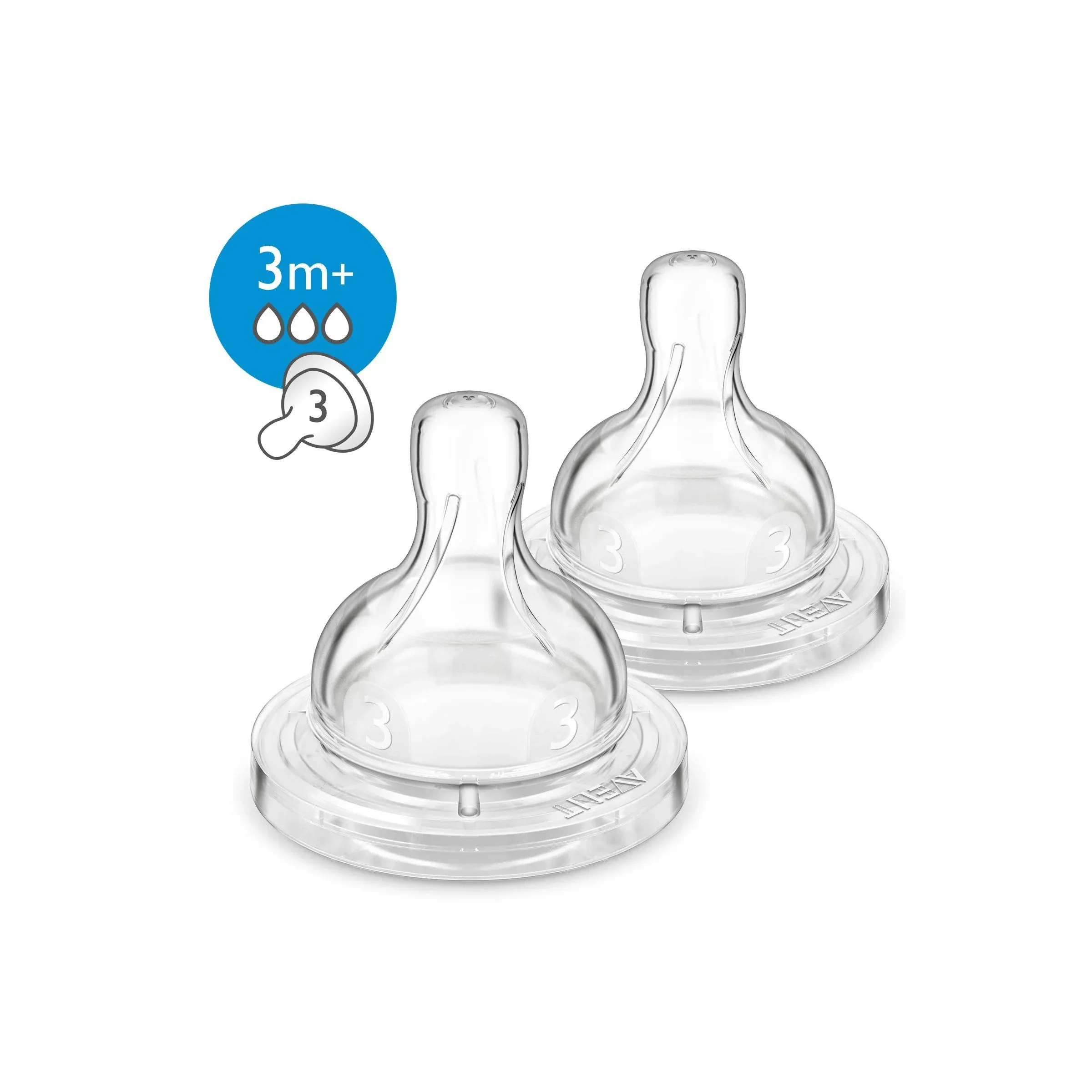 Philips AVENT BPA Free Classic Medium Flow Nipple, 2-Pack