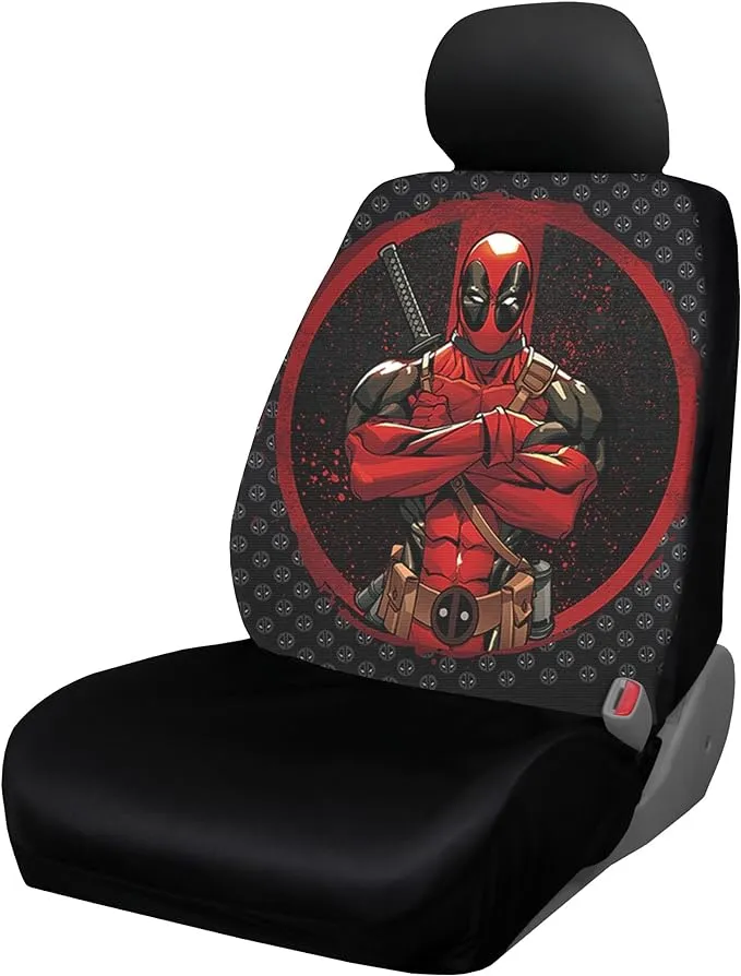 Plasticolor 008669R01 Marvel Deadpool Repeater Low Back Universal Fit Car Truck SUV Seat Cover