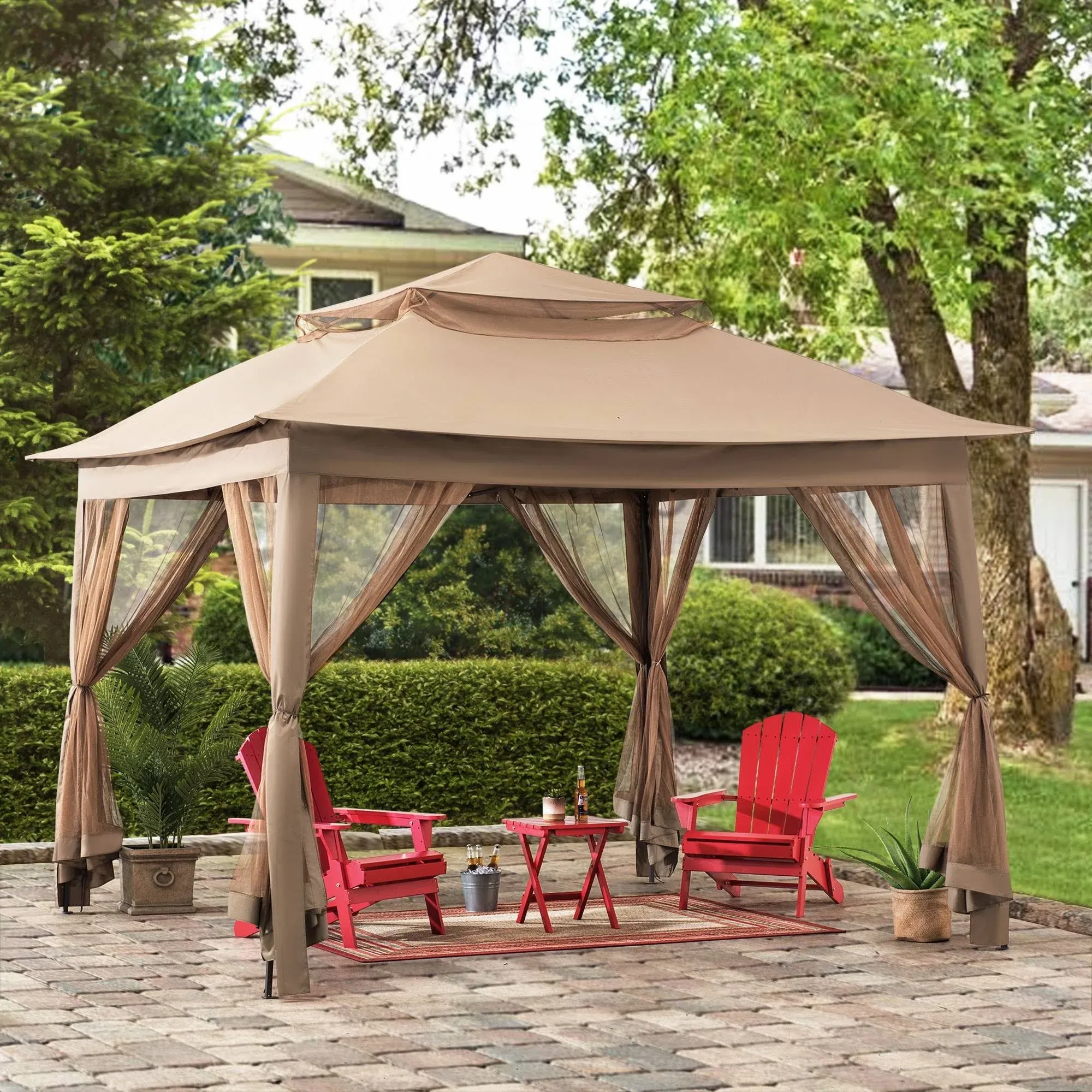 Sunjoy Steel 11 x 11 ft Pop Up Portable Gazebo