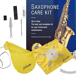 Alto Saxophone ALL-INCLUSIVE Giftable Care Kit: Mouthpiece Brush + Dust Brush...