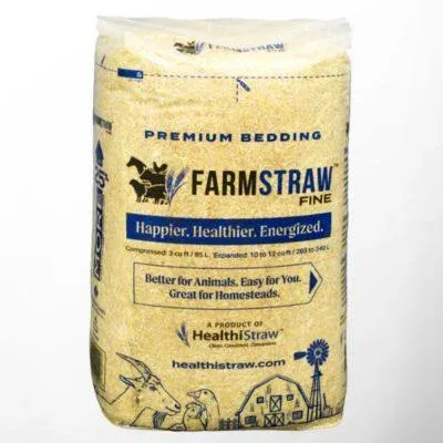 HealthiStraw FarmStraw Coarse Cut, 3 Cu ft – All-Natural Wheat Straw Animal Bedding for Homesteads, Hobby Farms, and Small Pets – Absorbent, Fluffy