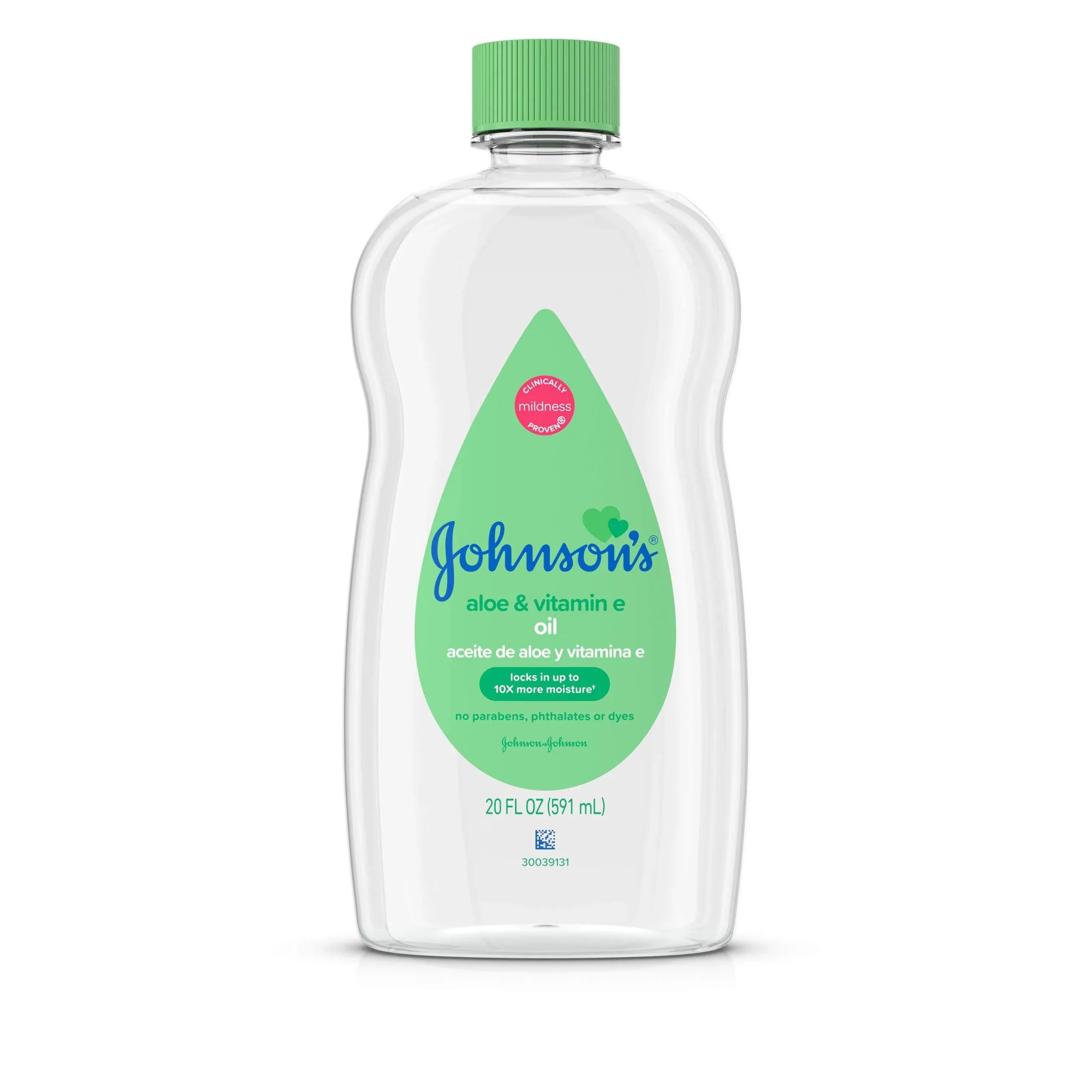 Johnson's Aloe Vera & Vitamin E Baby Oil 20 oz (Pack of 2)