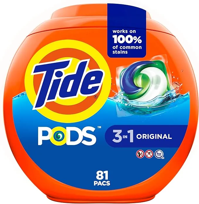 Tide PODS Liquid Laundry Detergent Soap Pacs HE Compatible 76 Count Powerful 3-in-1 Clean in one Step Original Scent