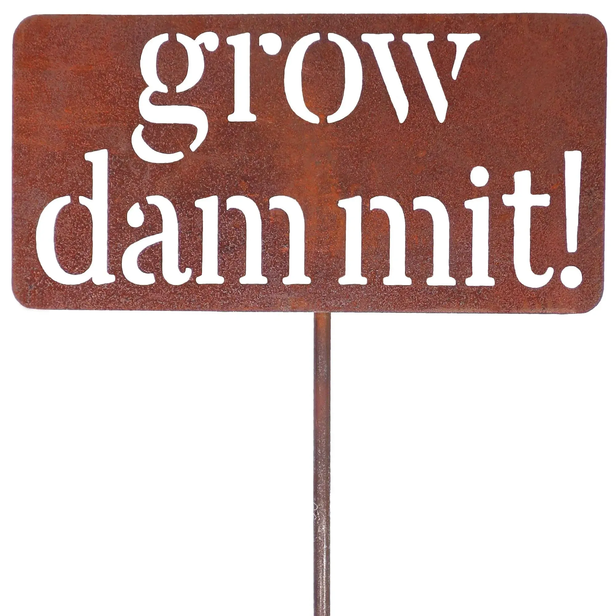 Island Genius Grow Dammit Funny Garden Décor Sign