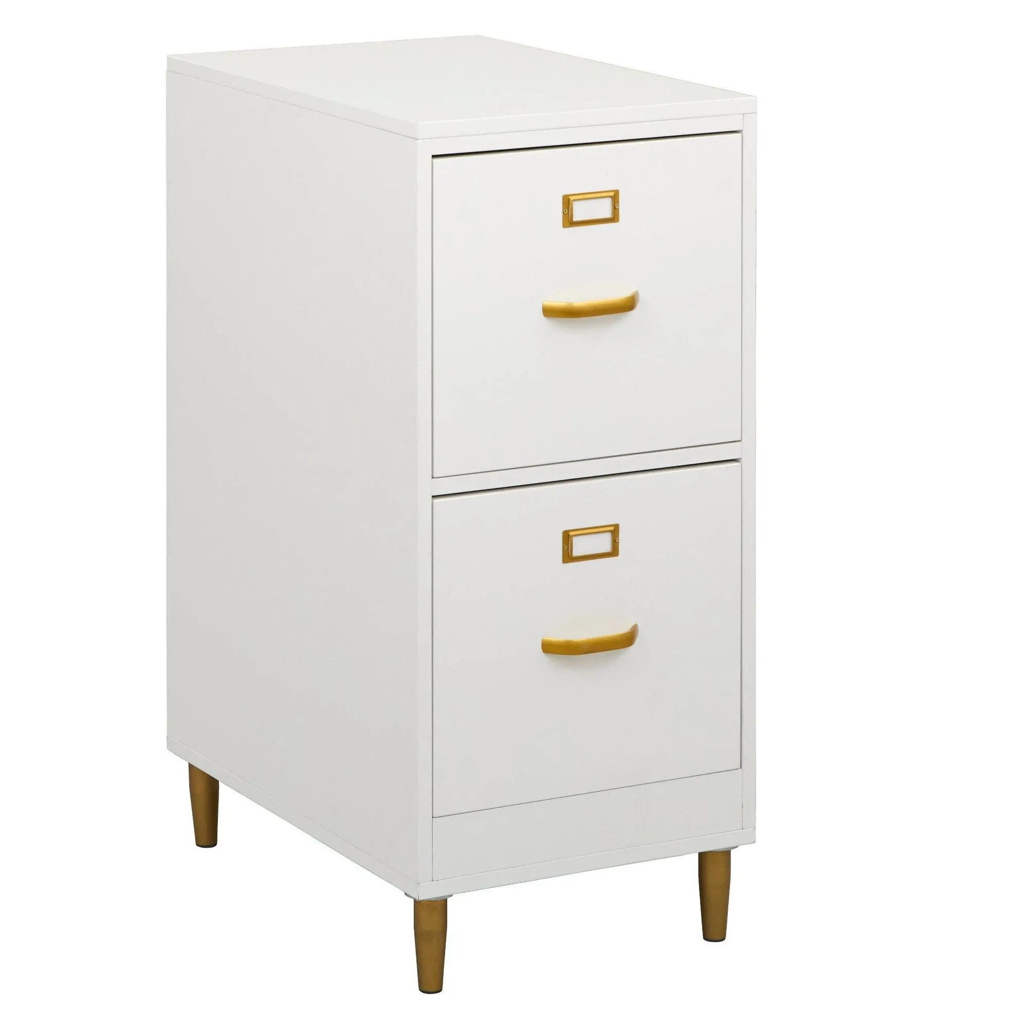 Target Marketing Systems Dixie Mid Century Modern 2-Drawer Home Office Filing Cabinet, White