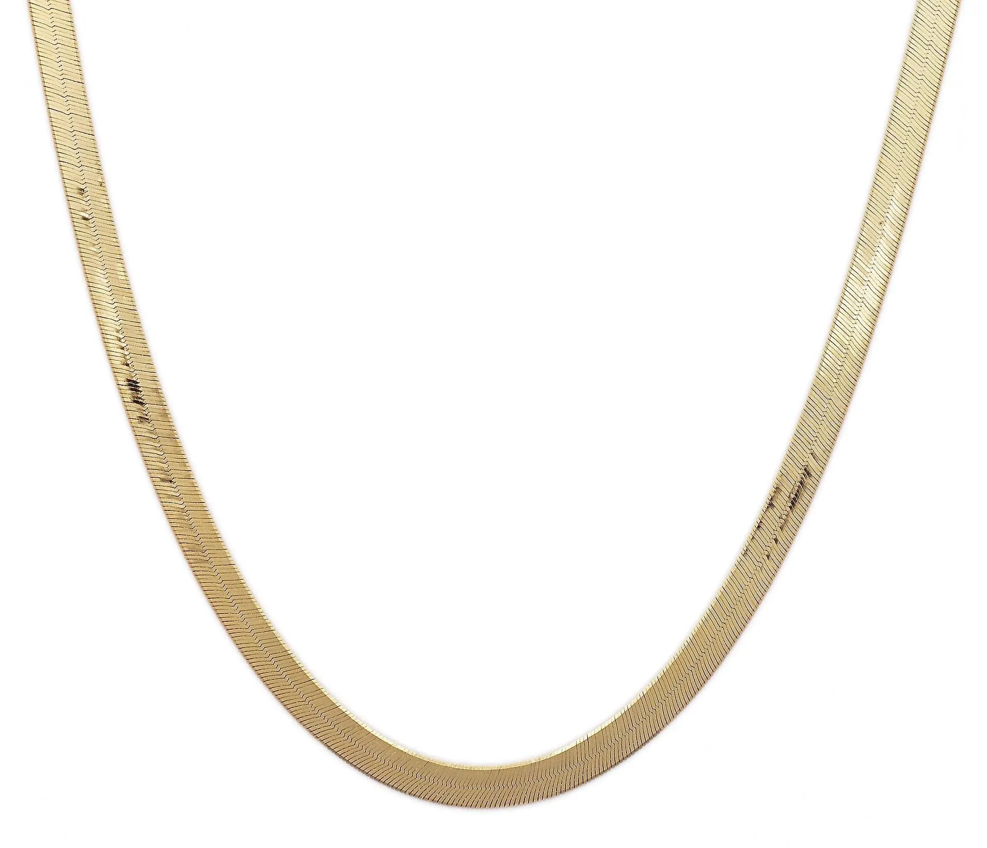 Floreo 10K Yellow Gold 3mm Super Flexible Silky Herringbone Chain Necklace