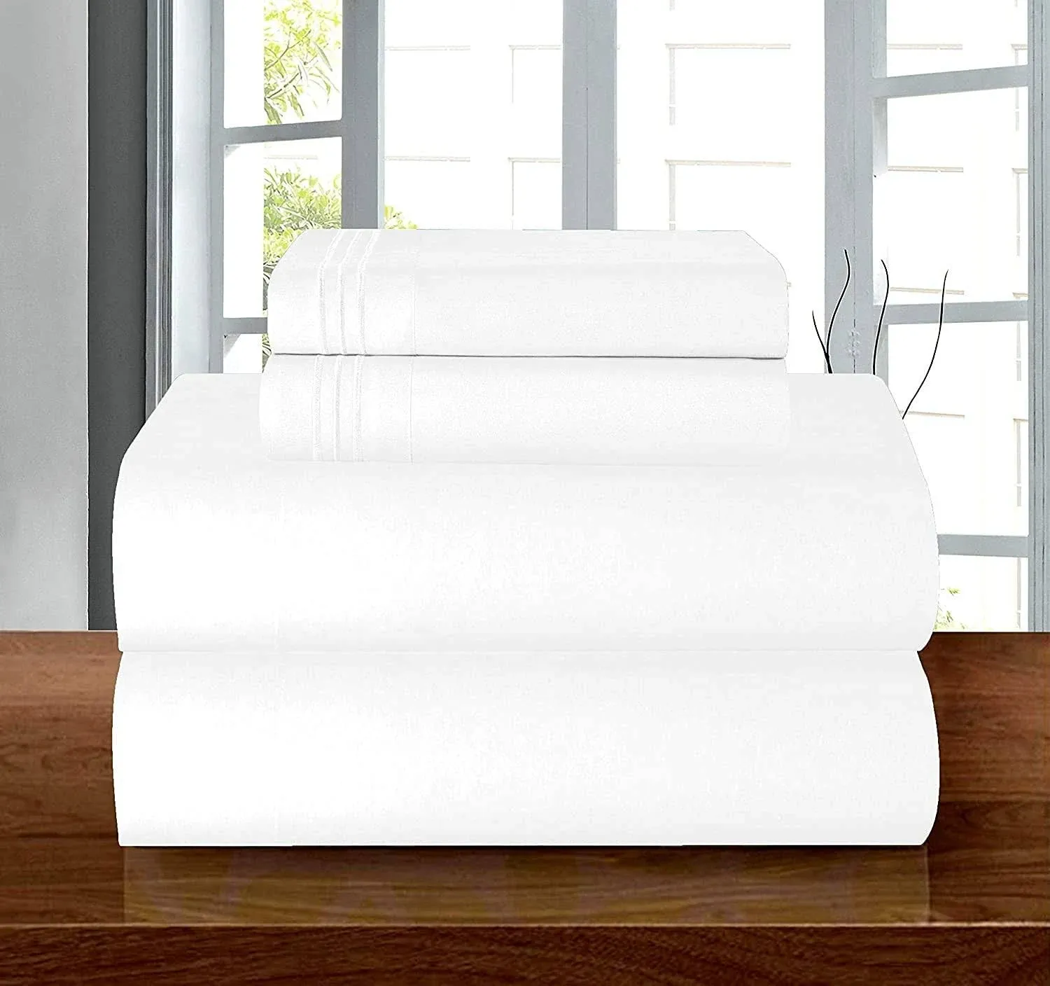 Elegant Comfort 1500 Thread Count 4 Pcs Bed Sheet Set, Deep Pocket Up to 16"