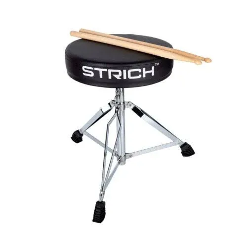 STRICH Drum Stool Set, Padded Seat Height Adjustable Drum Throne with 5A for