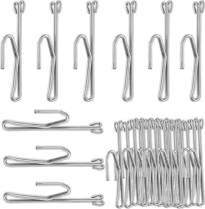 50 Slip On Drapery Hooks Metal Curtain Hooks Stainless Steel Curtain Pleat Hooks