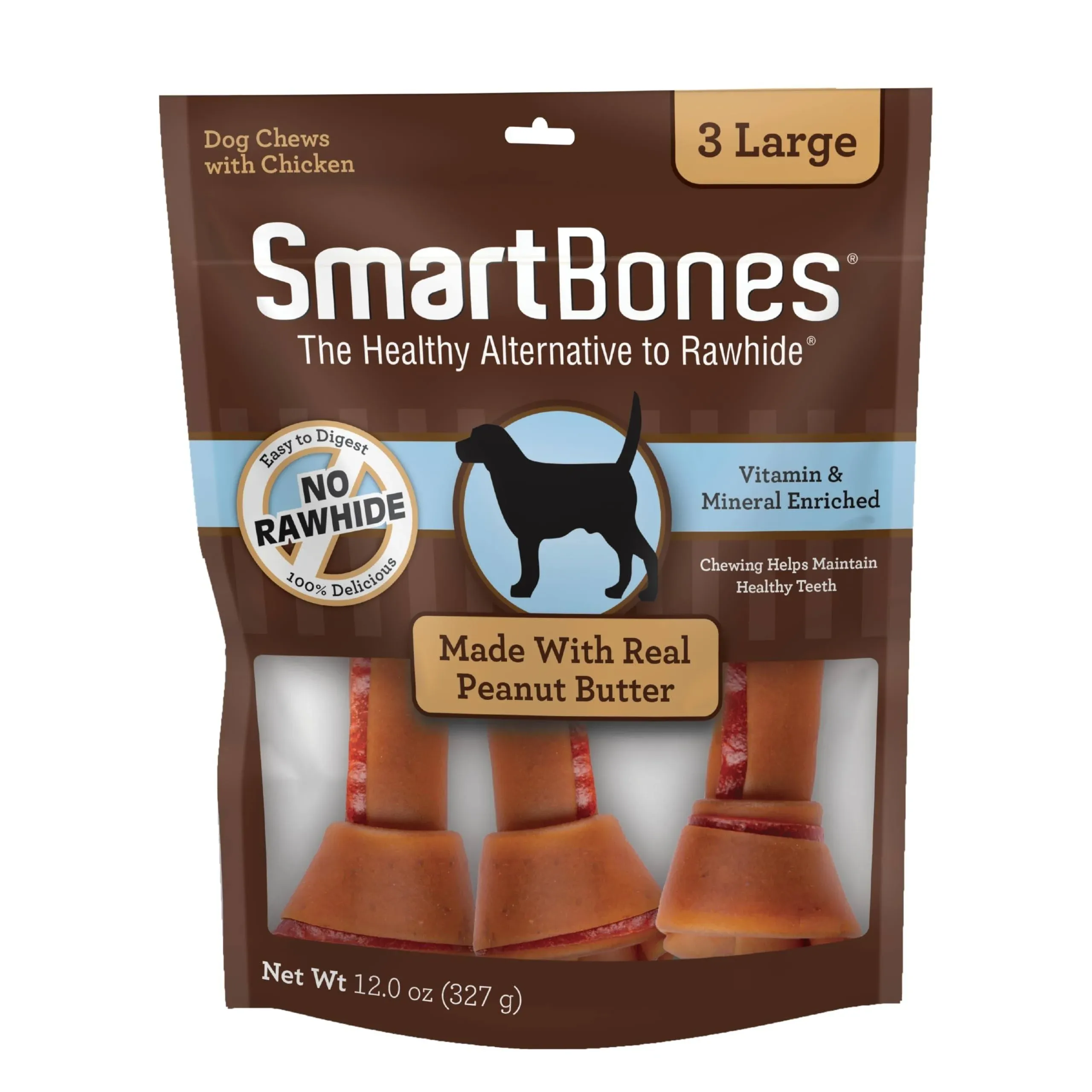 SmartBones Peanut Butter - Large - 3 Pack